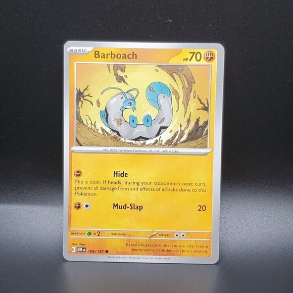 Pokemon TCG - Barboach - 108/197 -  Obsidian Flames - Common - Near Mint - Picture 3 of 4